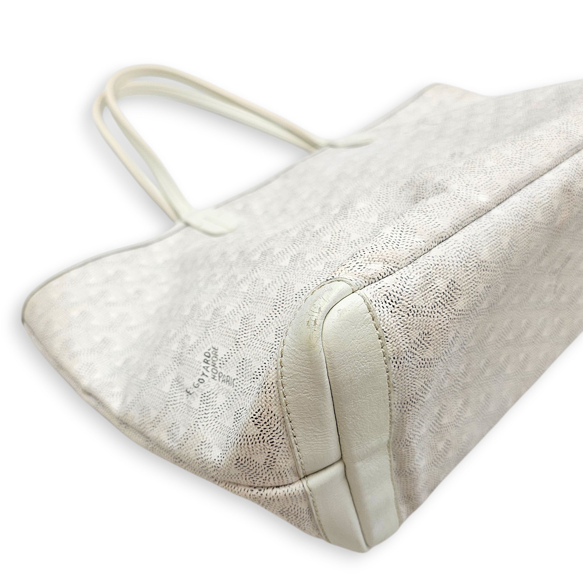 Small St Louis PM Tote White Shoulder Bag in Canvas Silver hardware CL2601-18468 6