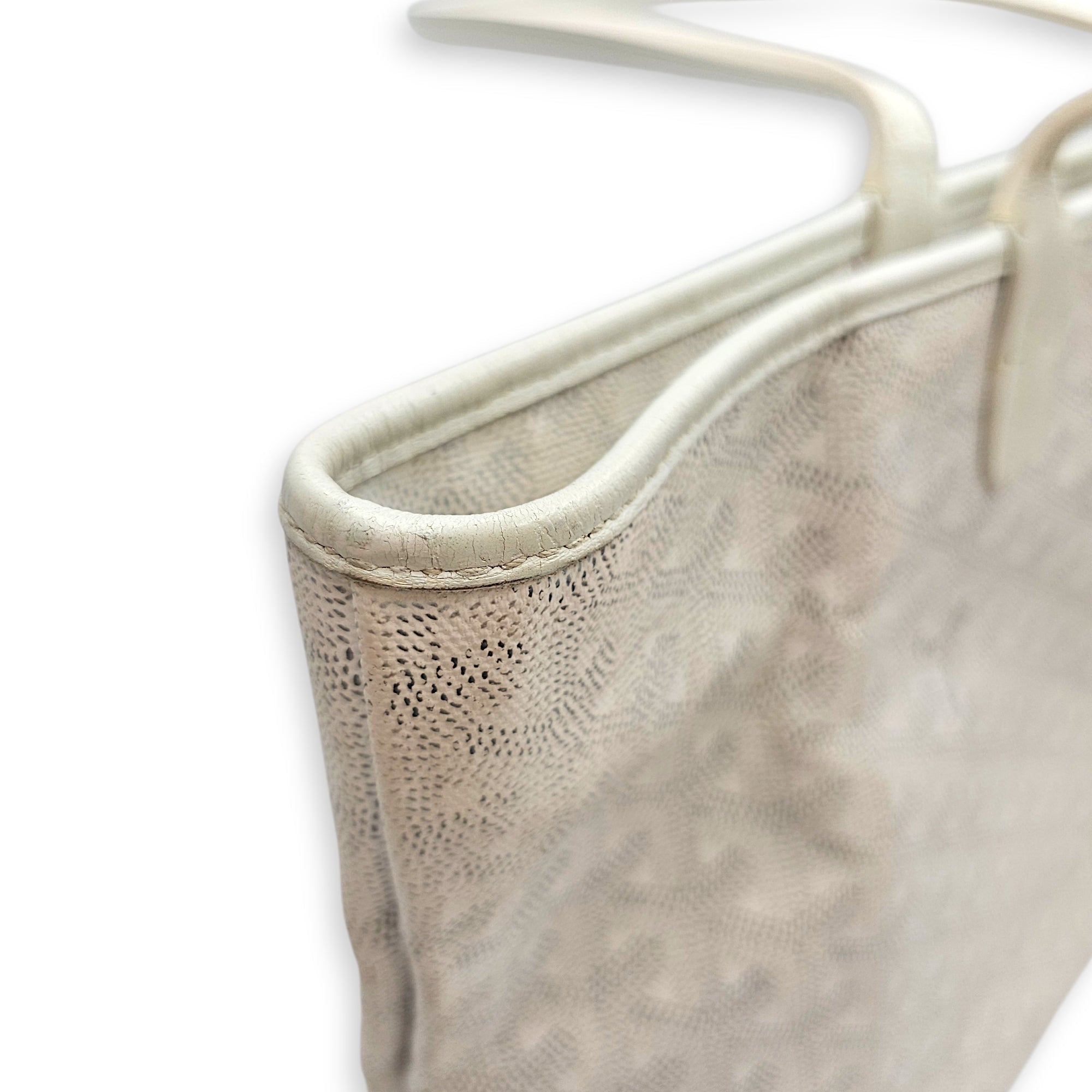 Small St Louis PM Tote White Shoulder Bag in Canvas Silver hardware CL2601-18468 8