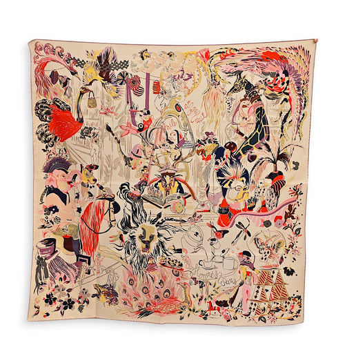 Emile et Une Nuit Scarf 90 Rose the/vert/prune Scarf CL2601-18472 1