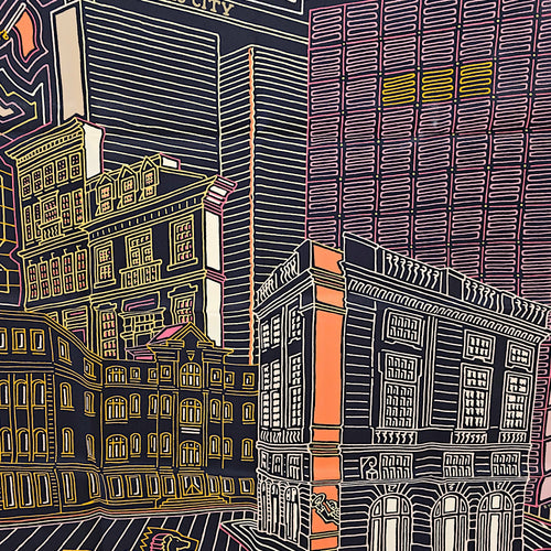 Faubourg City 70 Caban/Rose Vif/Beige Dore Scarf CL2601-18483 2