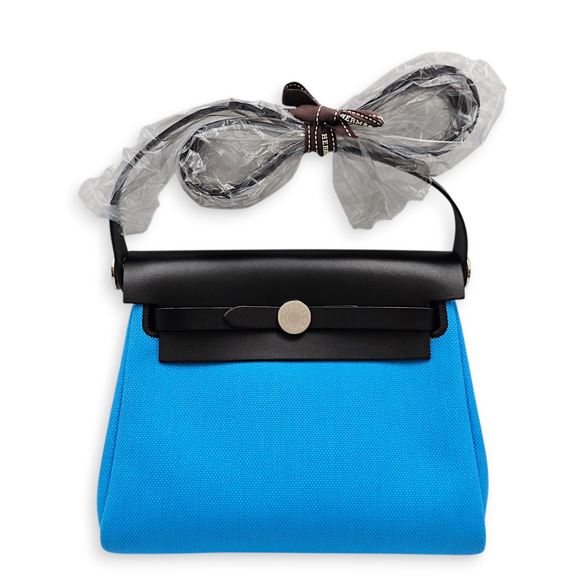 Herbag Mini Blue Riviera in Vache Hunter/Toile Palladium hardware CL2601-18495 3