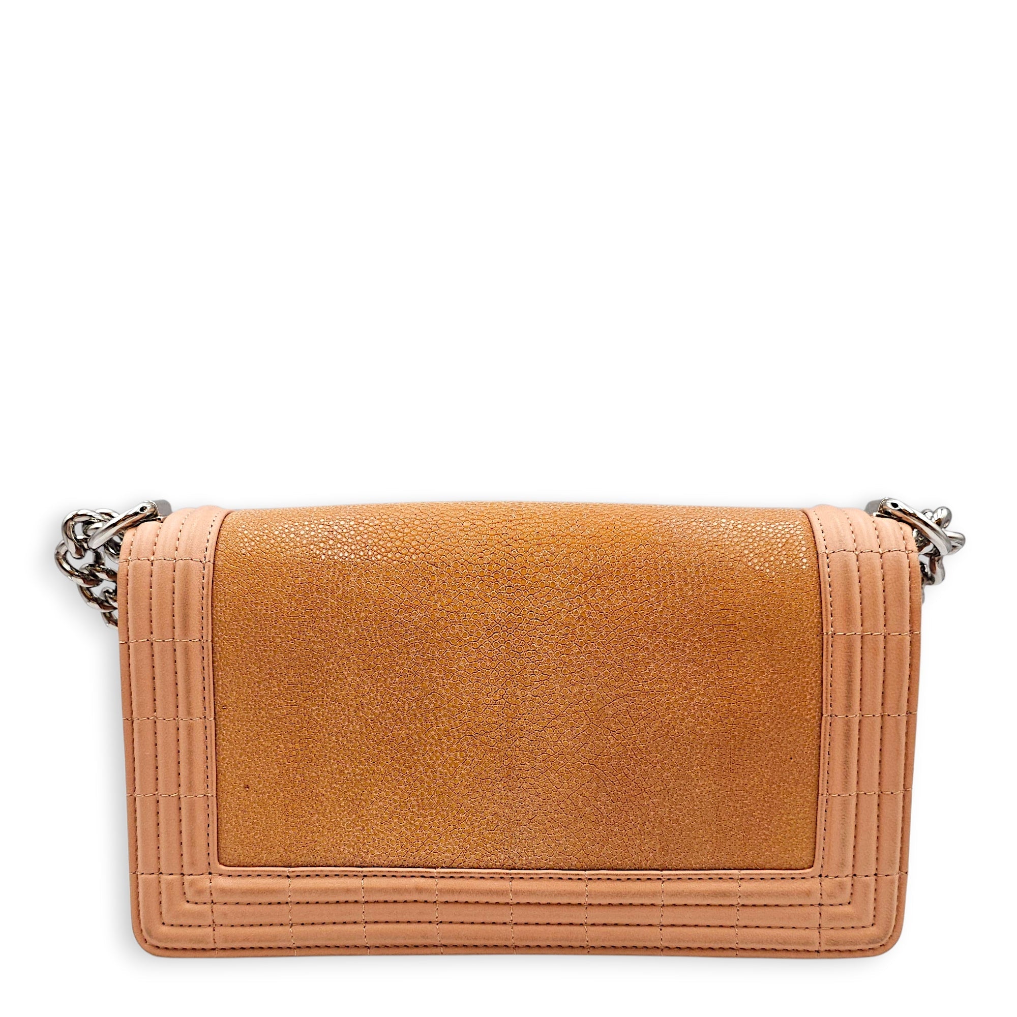 Le Boy Flap Stingray 25 Pink Shoulder Bag in Stingray Silver hardware CL2601-18500 2