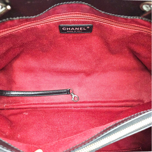 Quilted Leather Tote 35 Black Shoulder Bag in Caviar Leather Ruthenium hardware