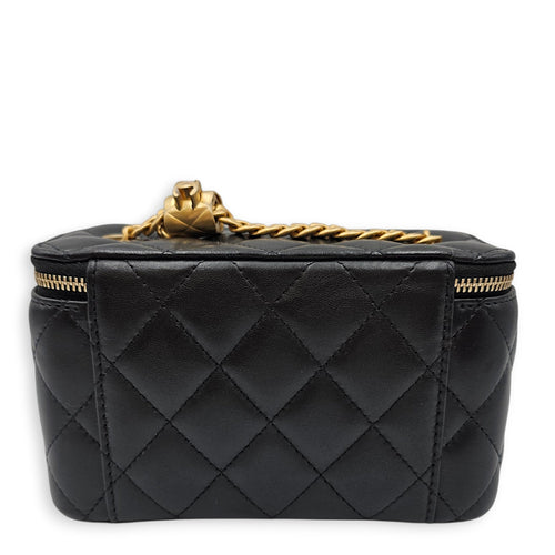 Vanity Case  with Adjustable Chain Black Crossbody Bag in Lambskin Gold hardware CL2601-18509 2