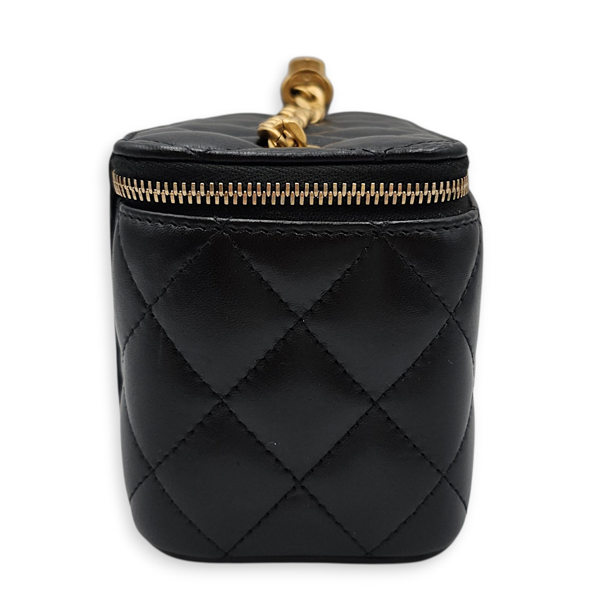 Vanity Case  with Adjustable Chain Black Crossbody Bag in Lambskin Gold hardware CL2601-18509 3