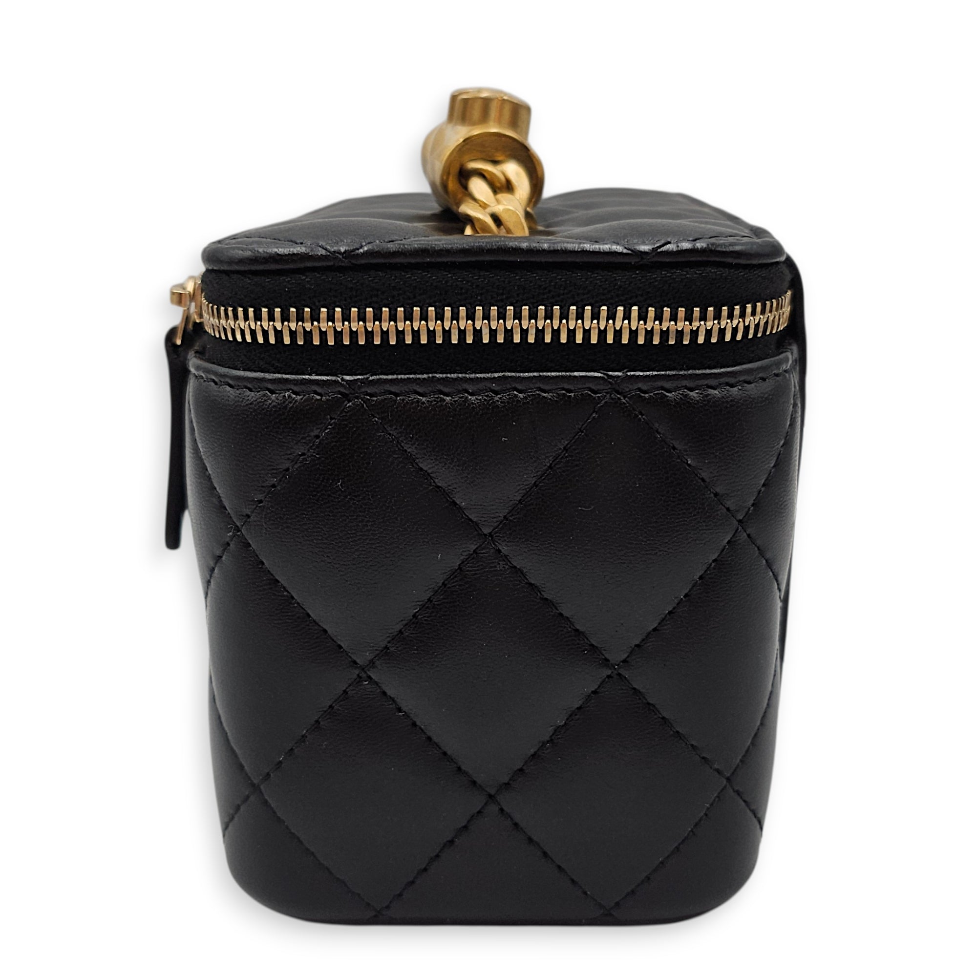 Vanity Case  with Adjustable Chain Black Crossbody Bag in Lambskin Gold hardware CL2601-18509 4