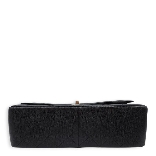 Quilted Jumbo Classic Flap 30 Black Shoulder Bag in Caviar Leather Silver hardware CL2601-18511 6