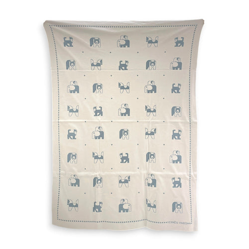 Animaux Blocks blanket Bleu Dragée Homeware CL2601-18520 1