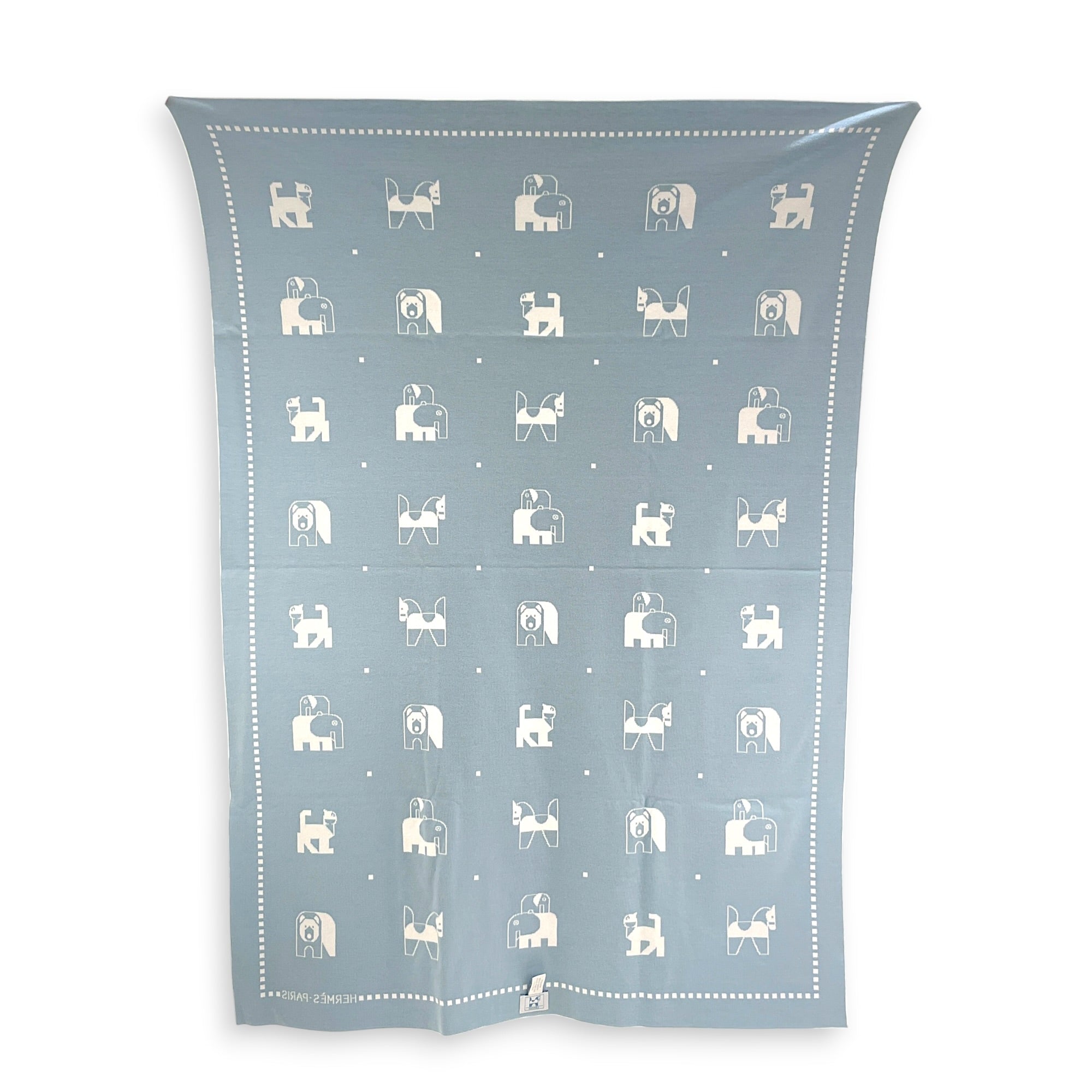 Animaux Blocks blanket Bleu Dragée Homeware CL2601-18520 2