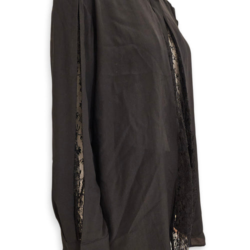LV Button Down Shirt with Mandarin Collar and Lace Detailing 38 Black Ready-To-Wear in Silk Gold hardware CL2601-18538 3