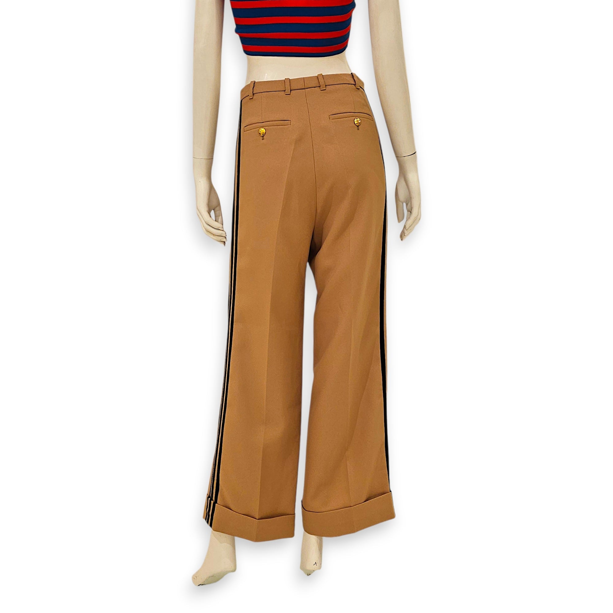Gucci x Adidas Fluid Drill Pants 38 Camel Ready-To-Wear in Polyester CL2601-18542 2