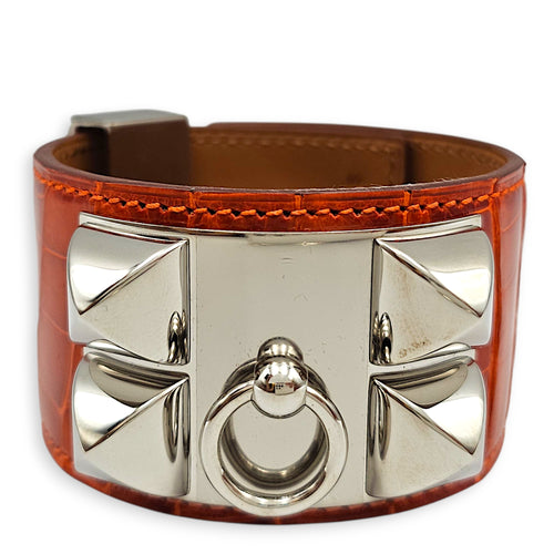 CDC Bracelet. Sz:S Pain D'Epice Bracelet in Shiny Alligator Palladium hardware