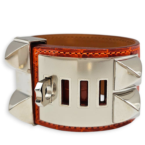 CDC Bracelet. Sz:S Pain D'Epice Bracelet in Shiny Alligator Palladium hardware