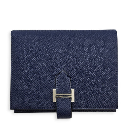 Bearn Compact Blue Navy Wallet in Epsom Palladium hardware CL2601-18561 1