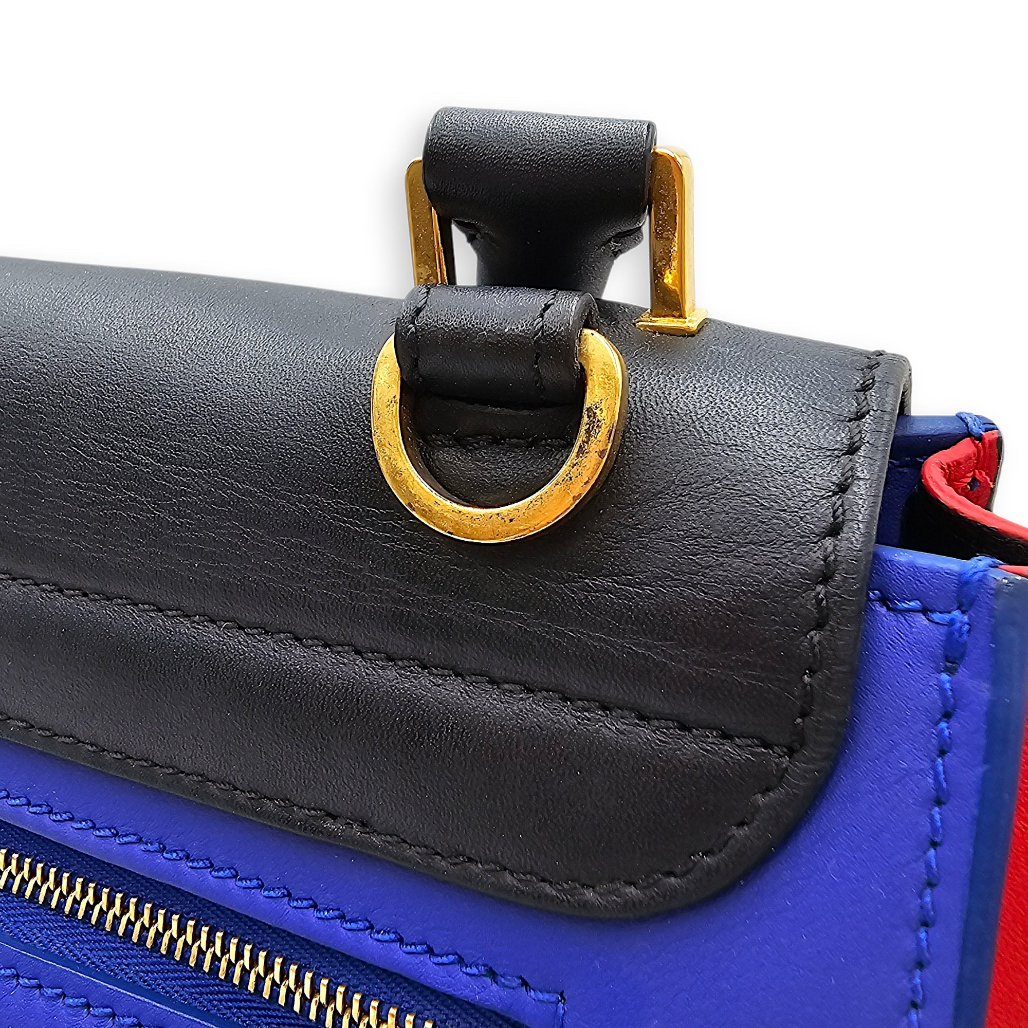 Trapeze Tri colour Large Multi-color Shoulder Bag in Calfskin Gold hardware CL2601-18590 13