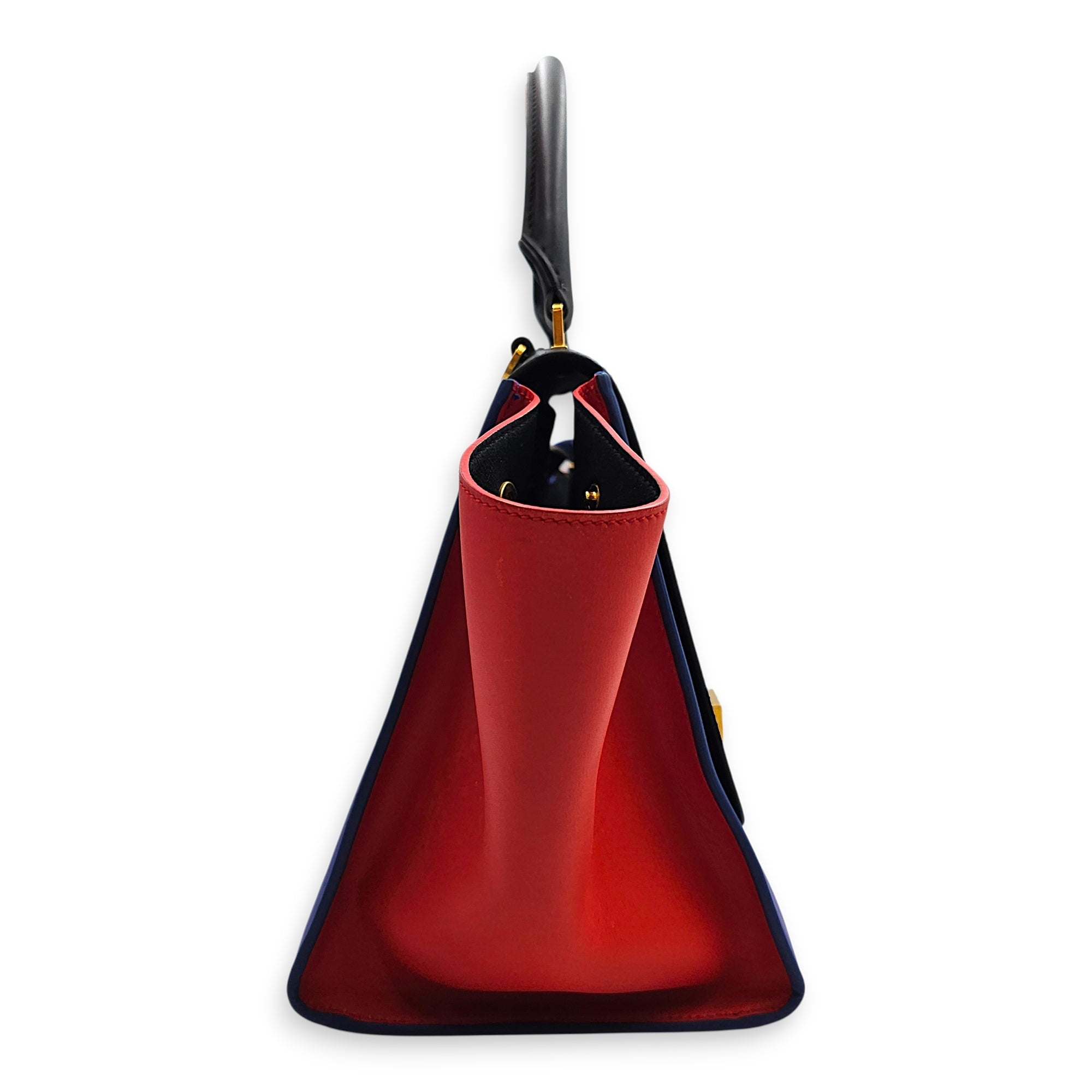 Trapeze Tri colour Large Multi-color Shoulder Bag in Calfskin Gold hardware CL2601-18590 4