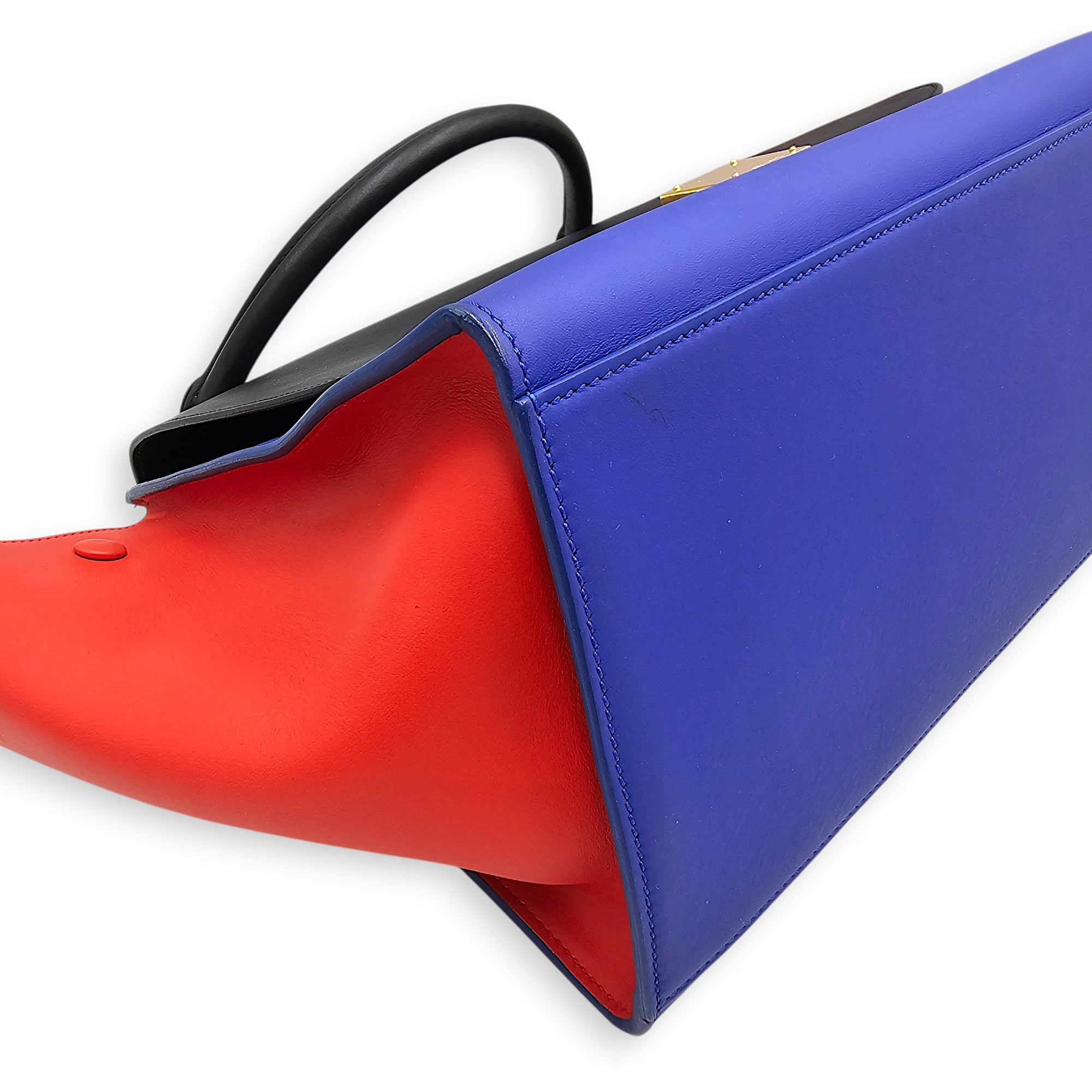 Trapeze Tri colour Large Multi-color Shoulder Bag in Calfskin Gold hardware CL2601-18590 7