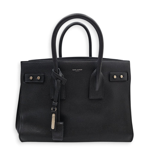Sac De Jour 32 Black Top Handle Bag in Calfskin Silver hardware CL2601-18591 1