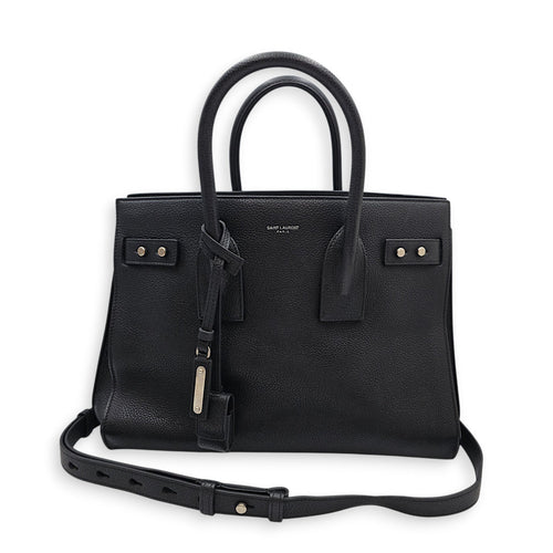 Sac De Jour 32 Black Top Handle Bag in Calfskin Silver hardware CL2601-18591 3