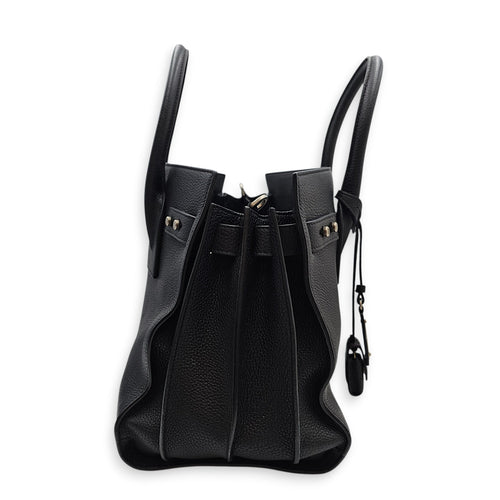 Sac De Jour 32 Black Top Handle Bag in Calfskin Silver hardware CL2601-18591 4