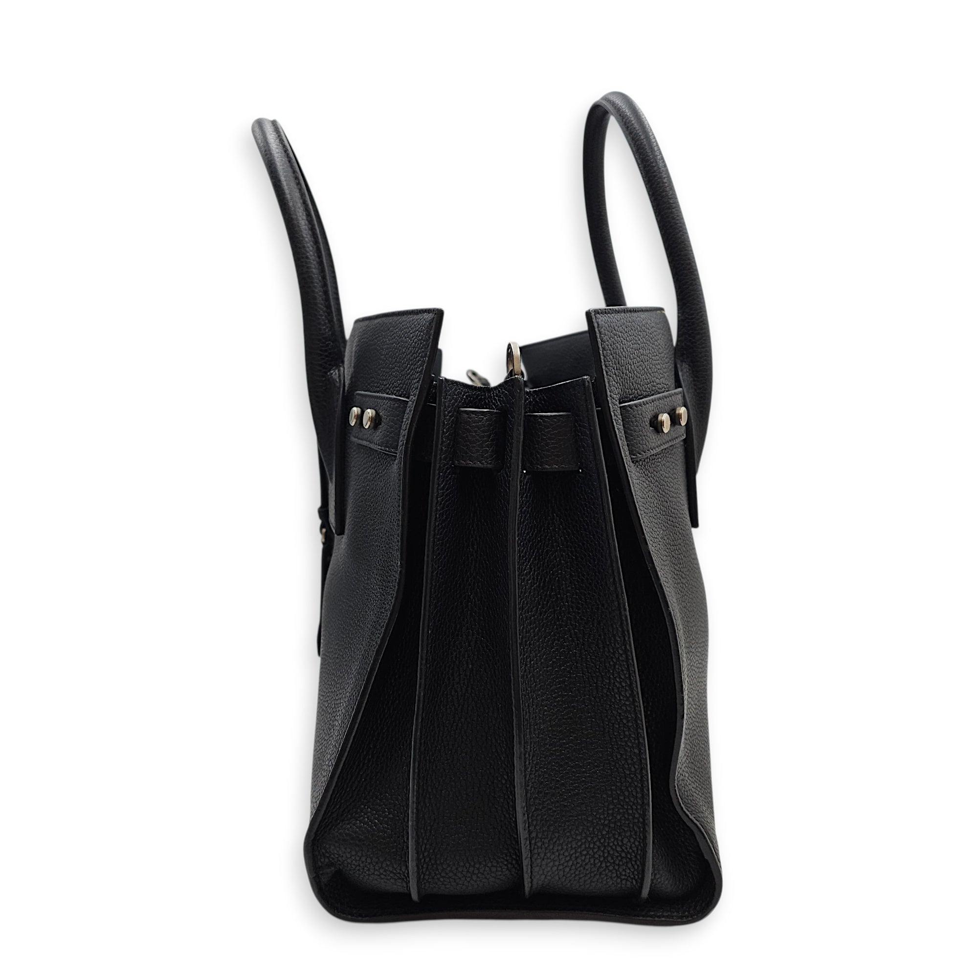 Sac De Jour 32 Black Top Handle Bag in Calfskin Silver hardware CL2601-18591 5