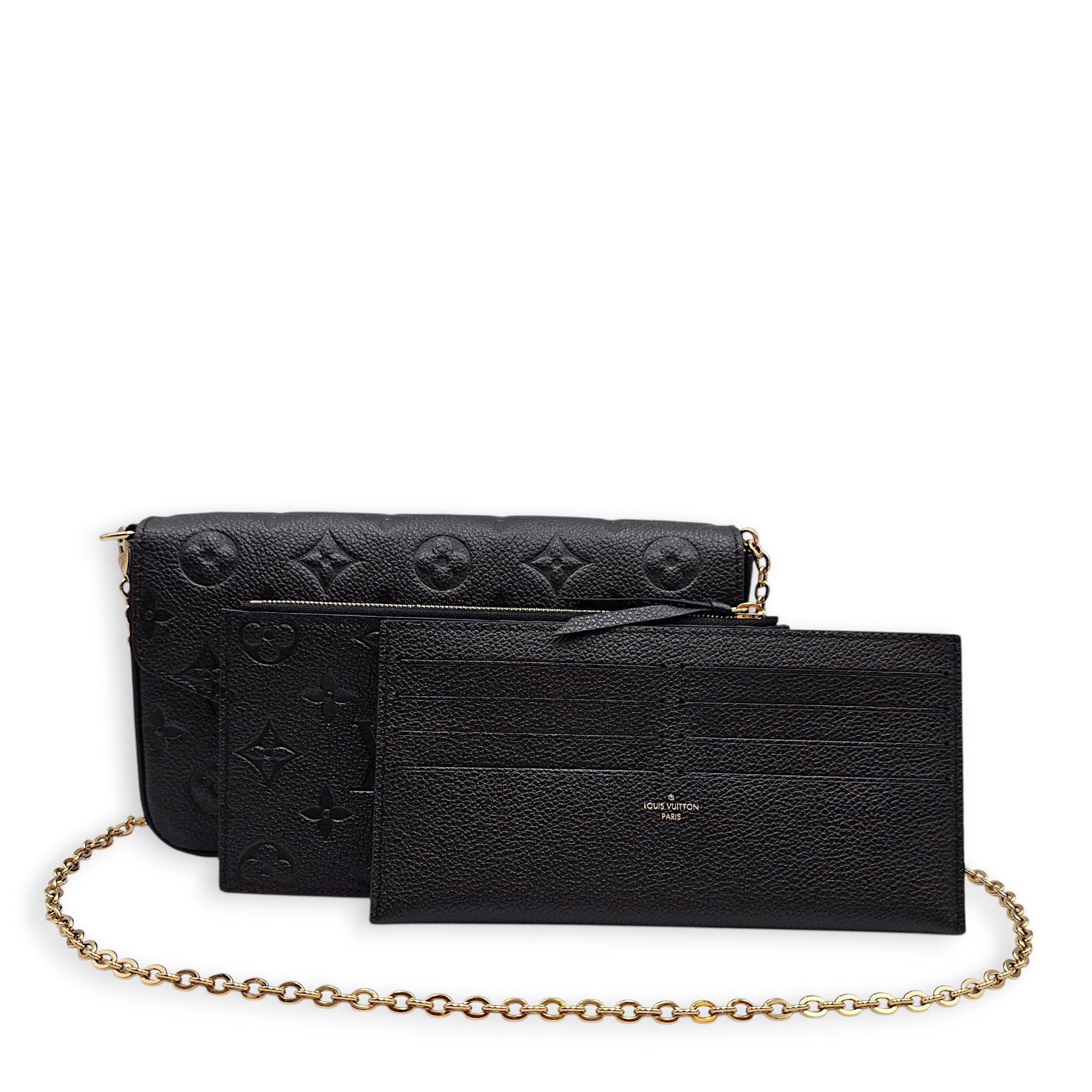 LV Pochette Felicie Black Shoulder Bag in Empriente Leather Gold hardware CL2601-18593 3