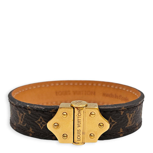 LV Nano Monogram Bracelet 17 cm Brown Bracelet in Canvas Gold hardware CL2601-18594 1