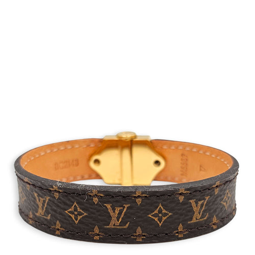 LV Nano Monogram Bracelet 17 cm Brown Bracelet in Canvas Gold hardware CL2601-18594 2