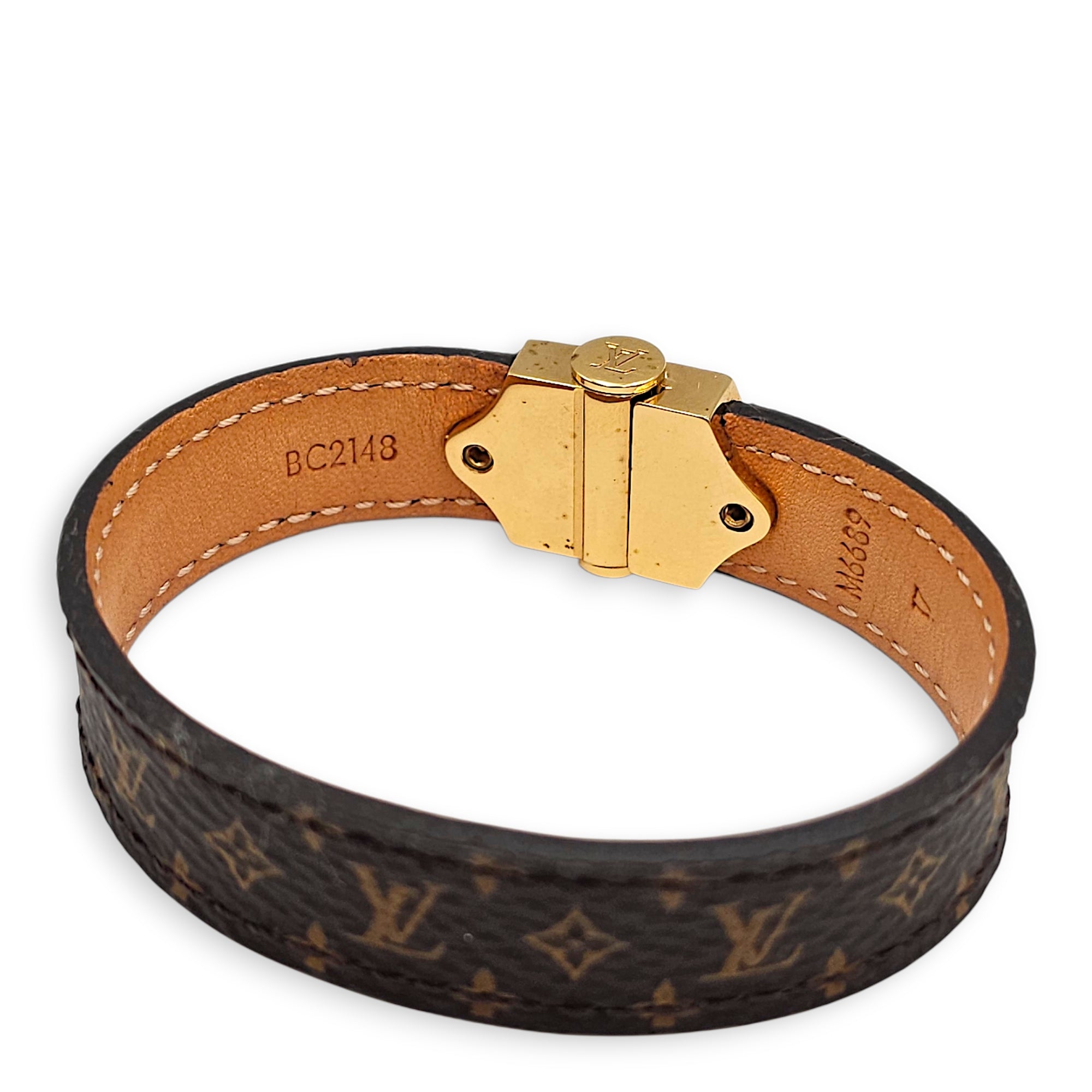 LV Nano Monogram Bracelet 17 cm Brown Bracelet in Canvas Gold hardware CL2601-18594 3