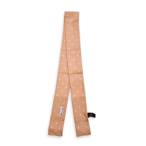 Beige Pokka Dot Scarf Beige Scarf in Silk CL2601-18597 1