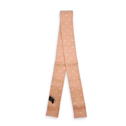 Beige Pokka Dot Scarf Beige Scarf in Silk CL2601-18597 2