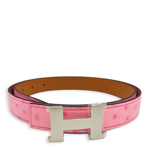 Mini Constance Belt kit. 24mm by 85cm Bubblegum Belt in Ostrich Palladium hardware CL2601-18602 1