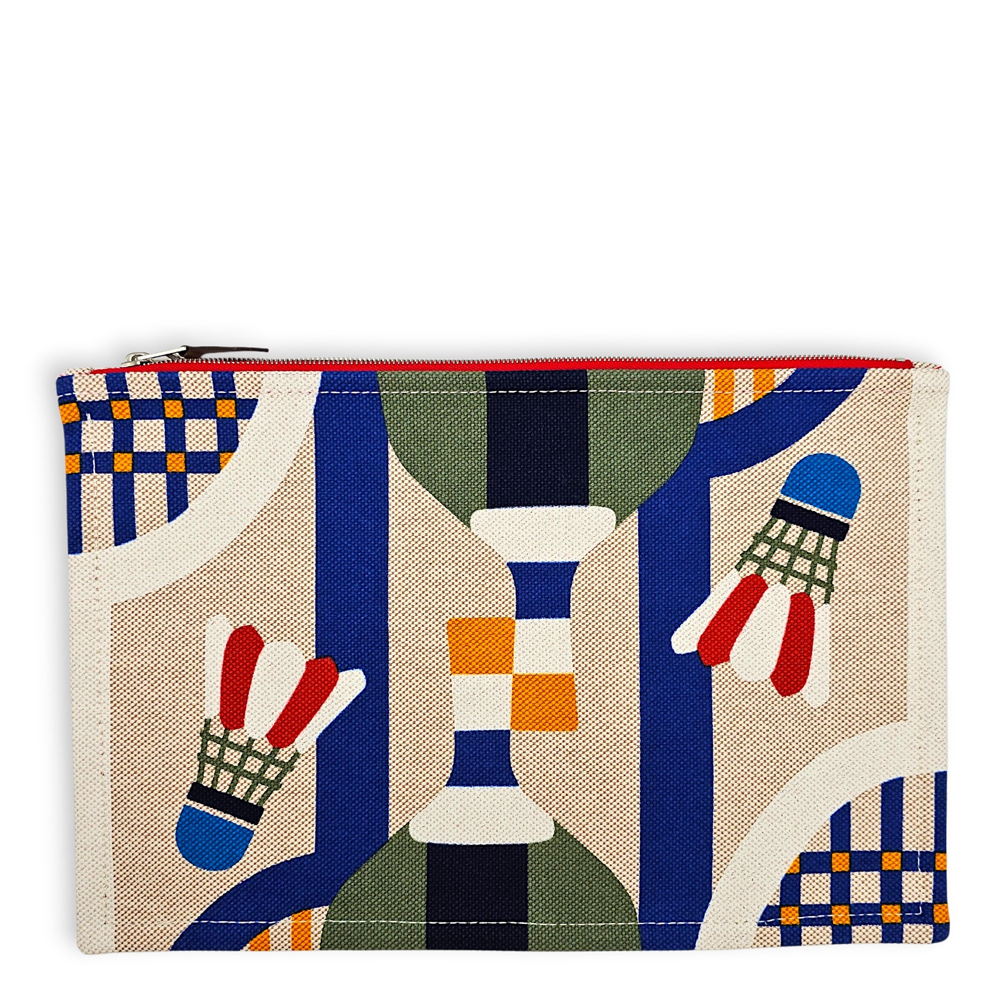 Case Balles au Bond Red Clutch in Toile
