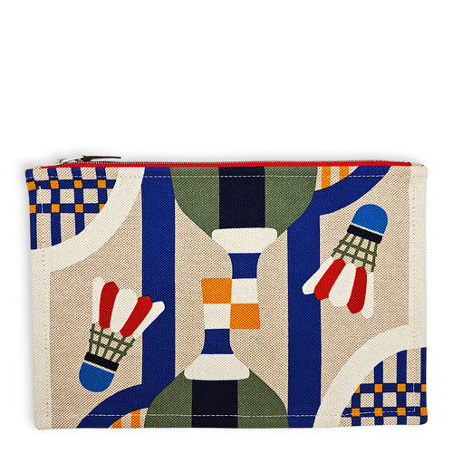 Case Balles au Bond Red Clutch in Toile