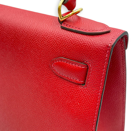 Sellier Kelly 28 Rouge Casaque in Epsom Gold hardware CL2601-18690 15