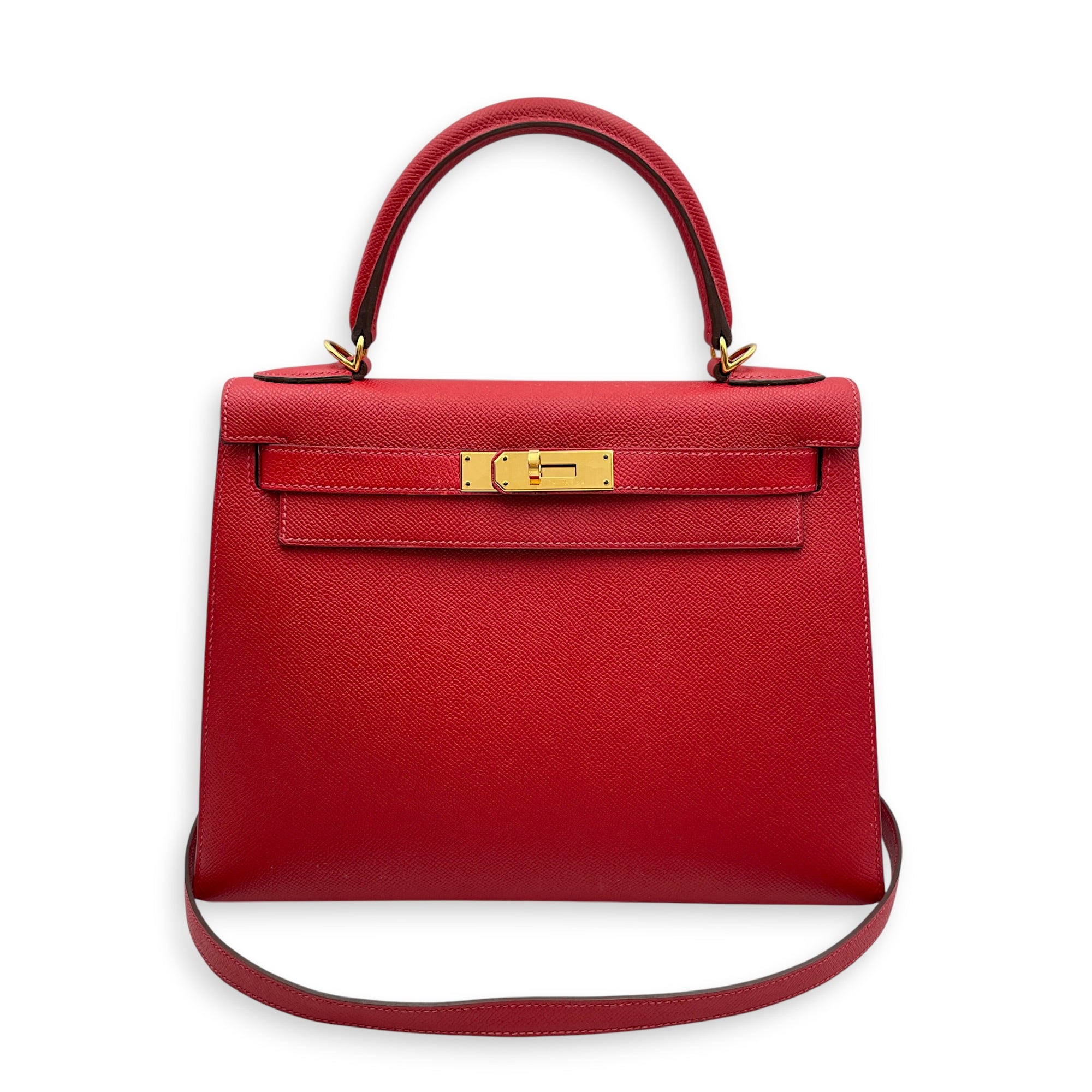 Sellier Kelly 28 Rouge Casaque in Epsom Gold hardware
