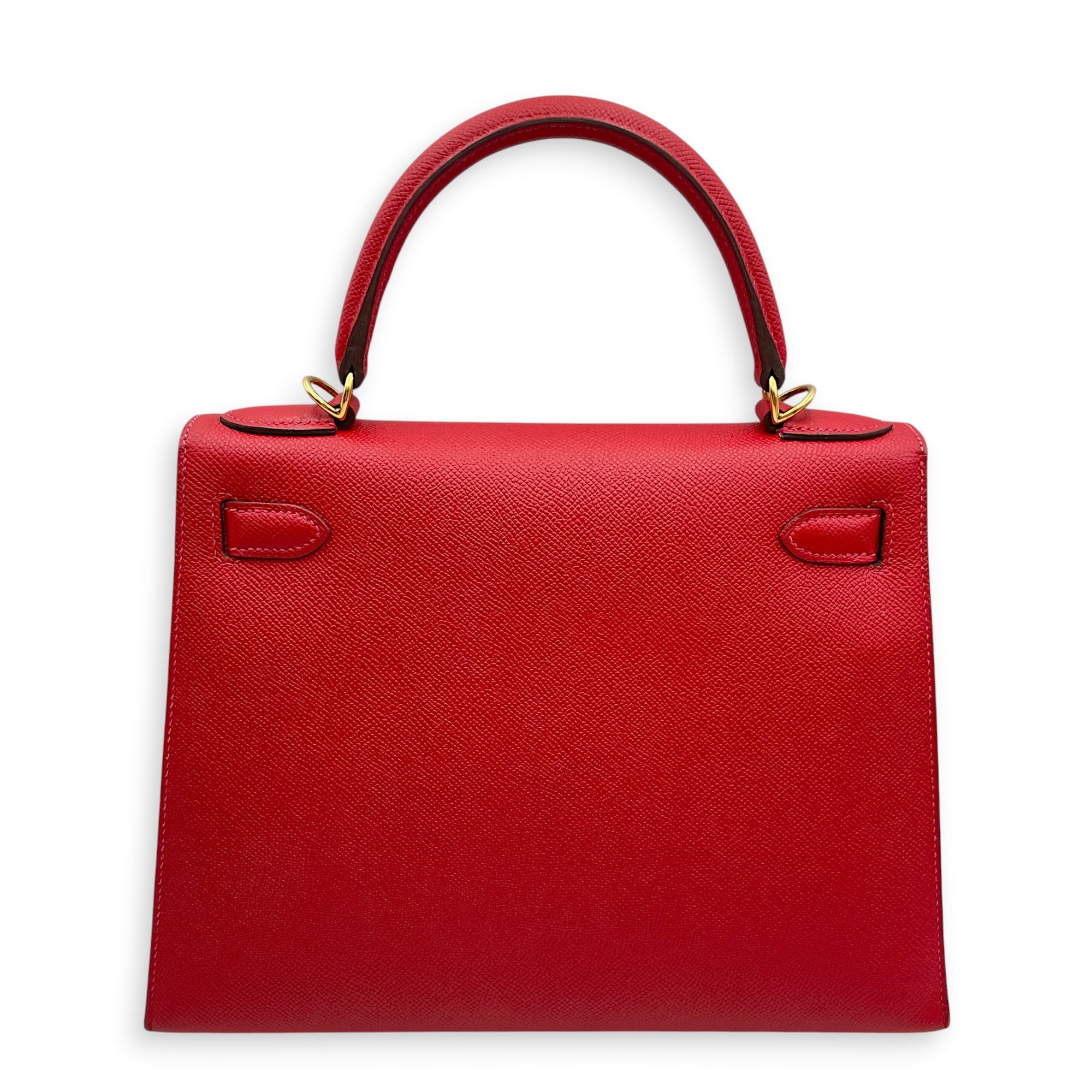 Sellier Kelly 28 Rouge Casaque in Epsom Gold hardware CL2601-18690 2