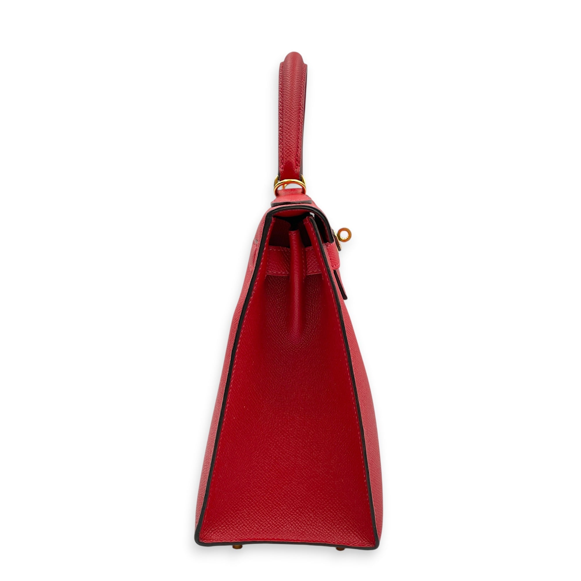 Sellier Kelly 28 Rouge Casaque in Epsom Gold hardware CL2601-18690 3