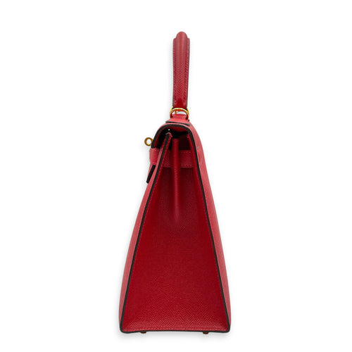 Sellier Kelly 28 Rouge Casaque in Epsom Gold hardware