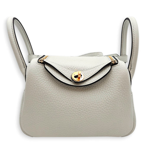 Lindy II Mini Gris Platine in Clemence Gold hardware CL2601-18695 1