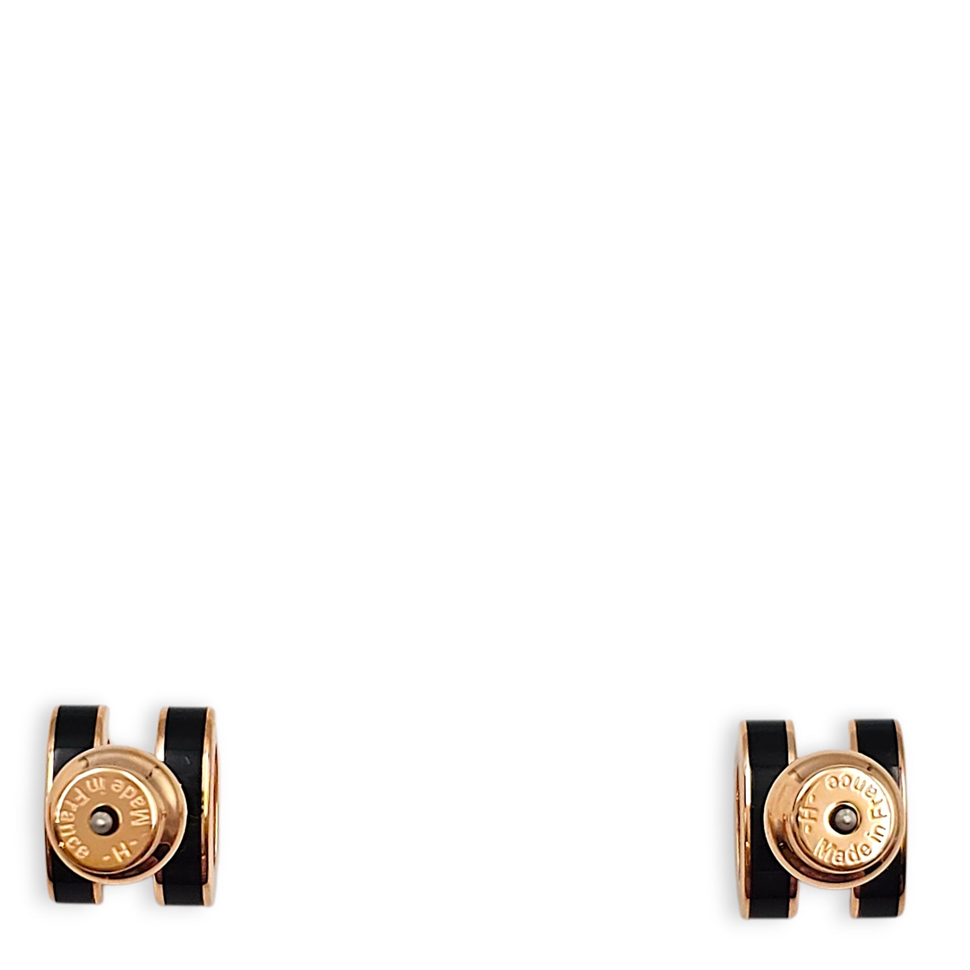 Mini Pop H Earrings Black Earrings Rose Gold hardware CL2601-18709 2