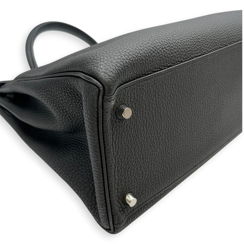 Verso Kelly  35 Black/Blue Agate in Togo Palladium hardware