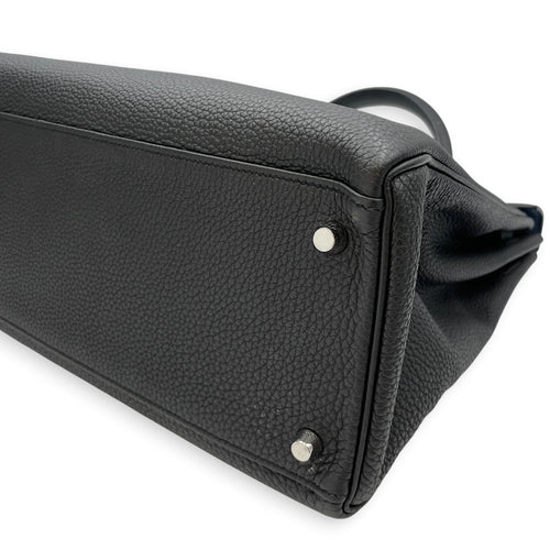 Verso Kelly  35 Black/Blue Agate in Togo Palladium hardware