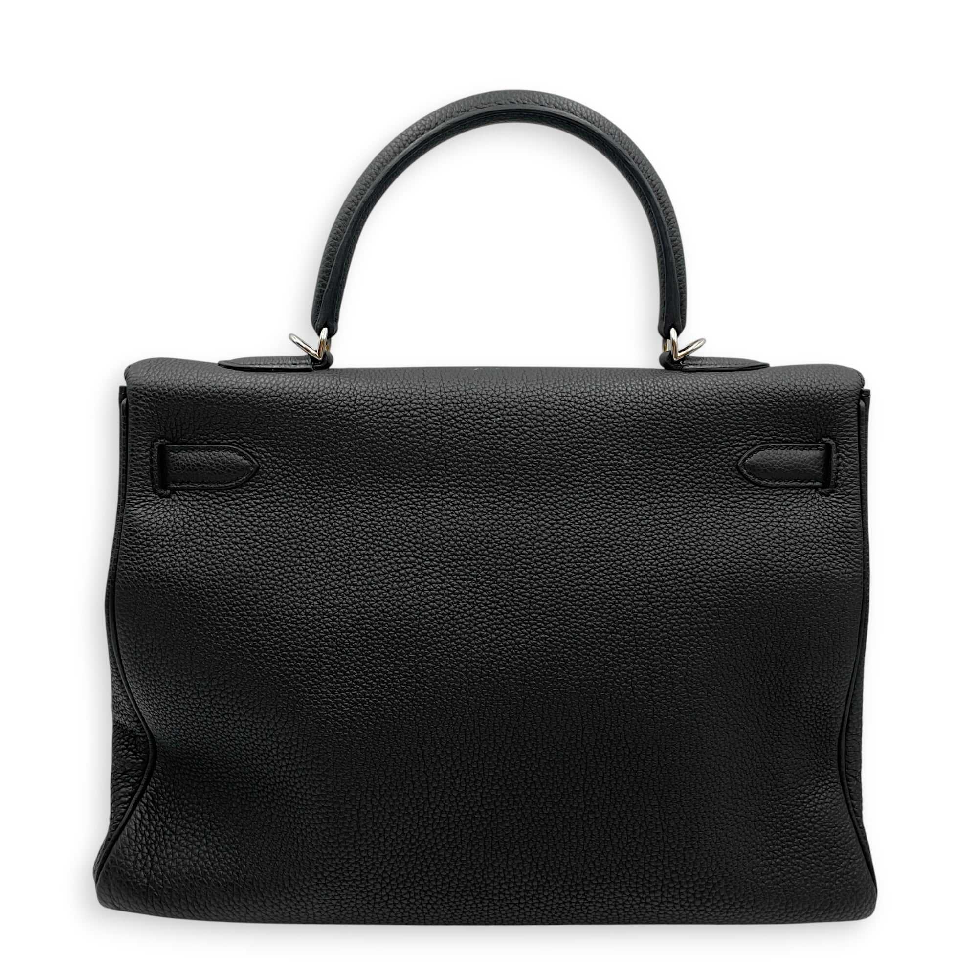 Verso Kelly  35 Black/Blue Agate in Togo Palladium hardware