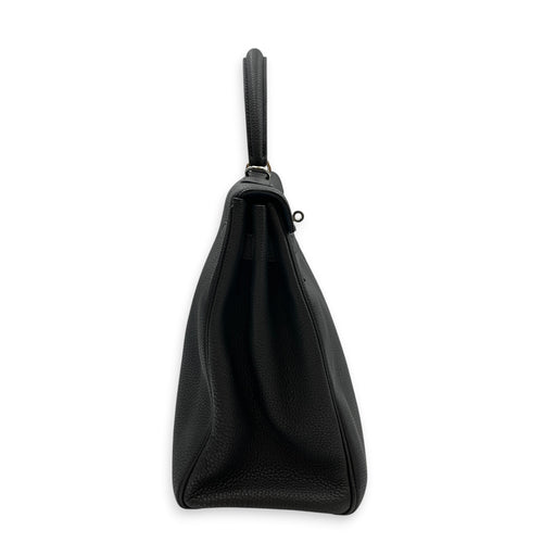 Verso Kelly  35 Black/Blue Agate in Togo Palladium hardware