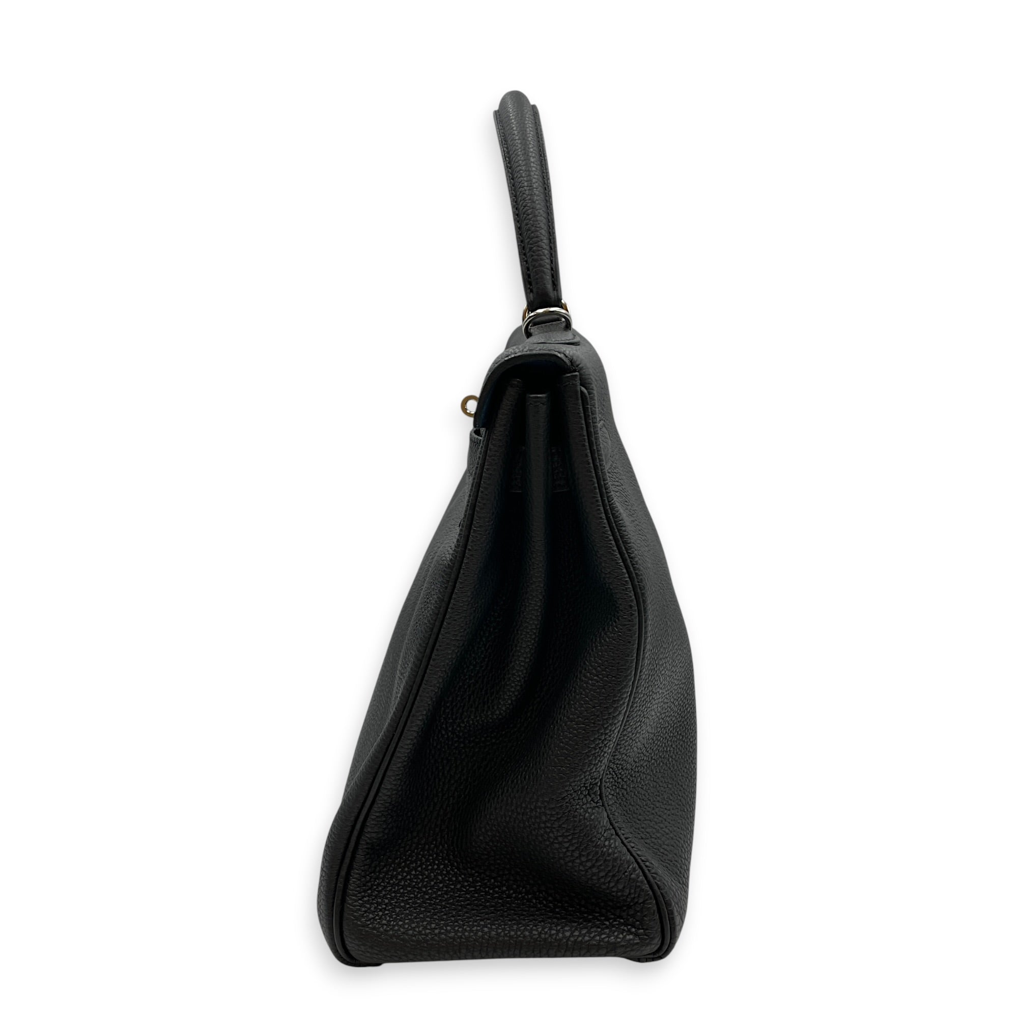 Verso Kelly  35 Black/Blue Agate in Togo Palladium hardware