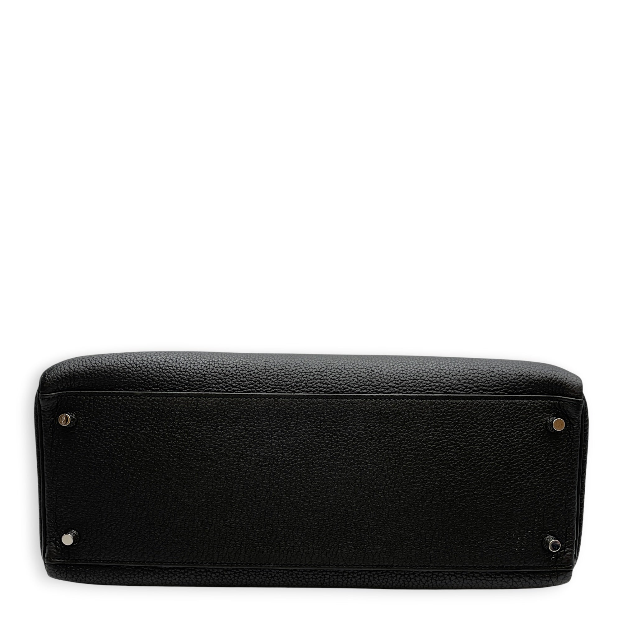 Verso Kelly  35 Black/Blue Agate in Togo Palladium hardware