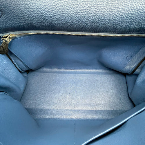 Verso Kelly  35 Black/Blue Agate in Togo Palladium hardware