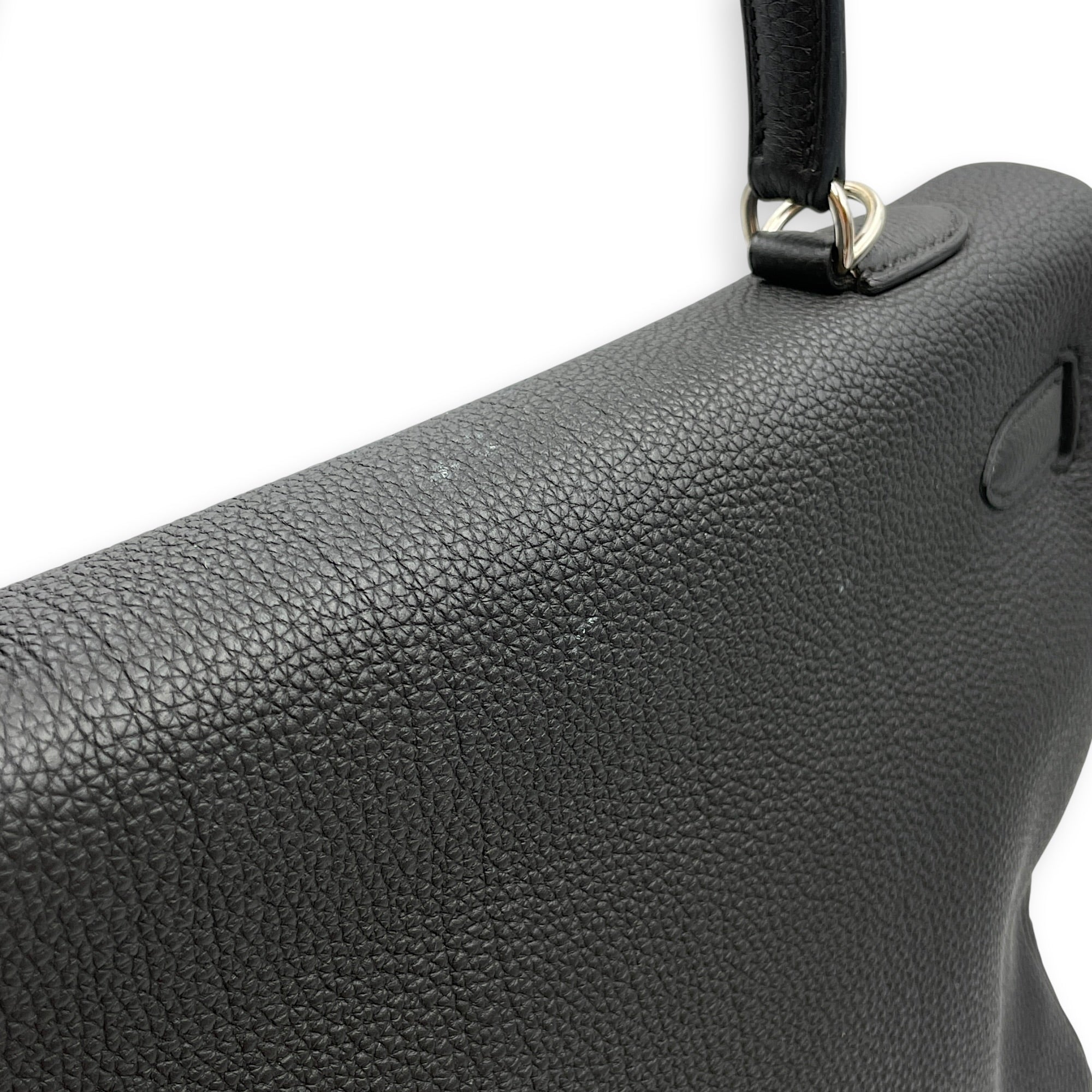 Verso Kelly  35 Black/Blue Agate in Togo Palladium hardware