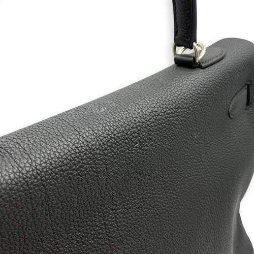 Verso Kelly  35 Black/Blue Agate in Togo Palladium hardware